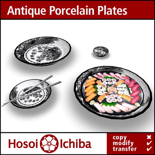 Second Life Marketplace Discount Antique Japanese Sushi Plates